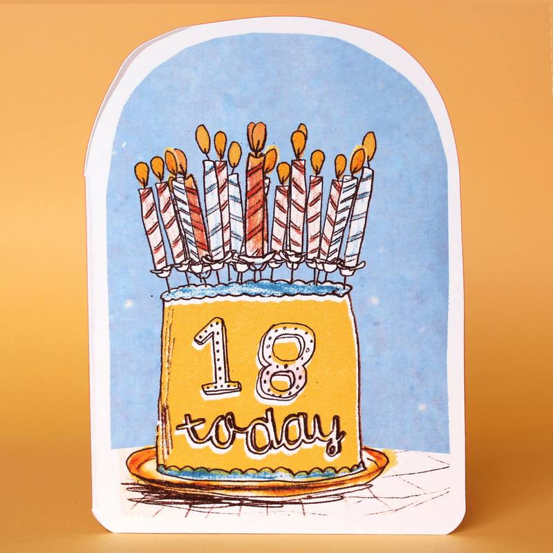 Laura Skilbeck Candles On Cake Birthday Card 18 Today