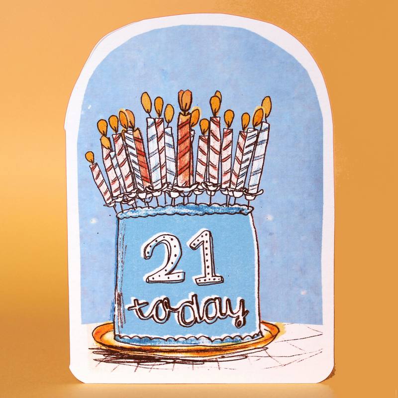 Laura Skilbeck Candles On Cake Birthday Card 21 Today