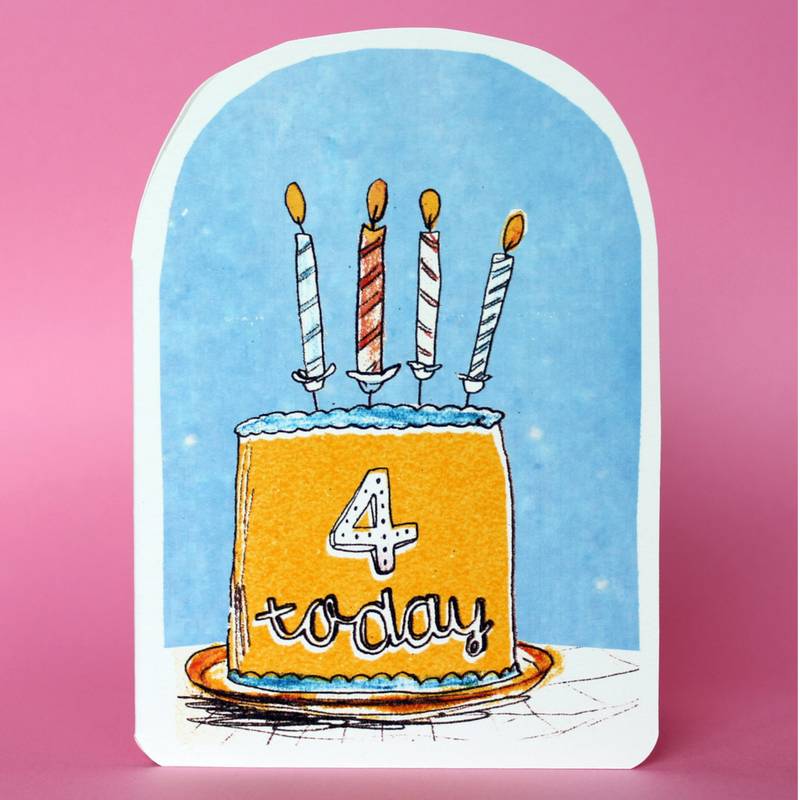 Laura Skilbeck Candles On Cake Birthday Card 4 Today front