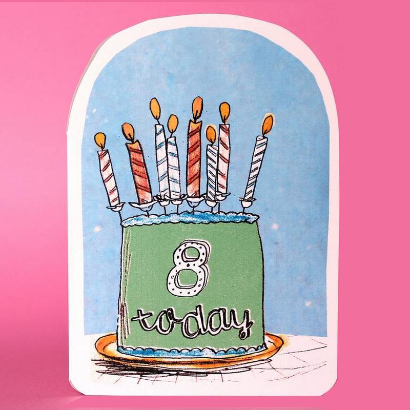 Laura Skilbeck Candles On Cake Birthday Card 8 Today front