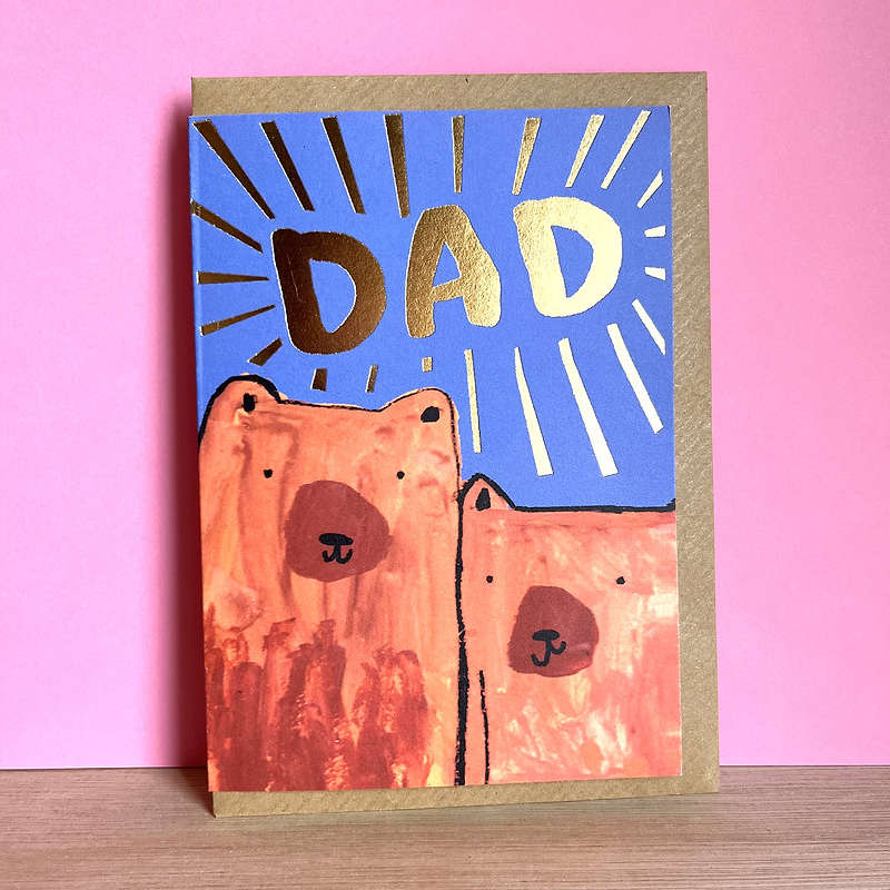 Laura Skilbeck Gold Dad Bears Card lifestyle