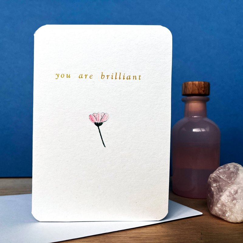 Laura Skilbeck Vintage Gold You Are Brilliant Card