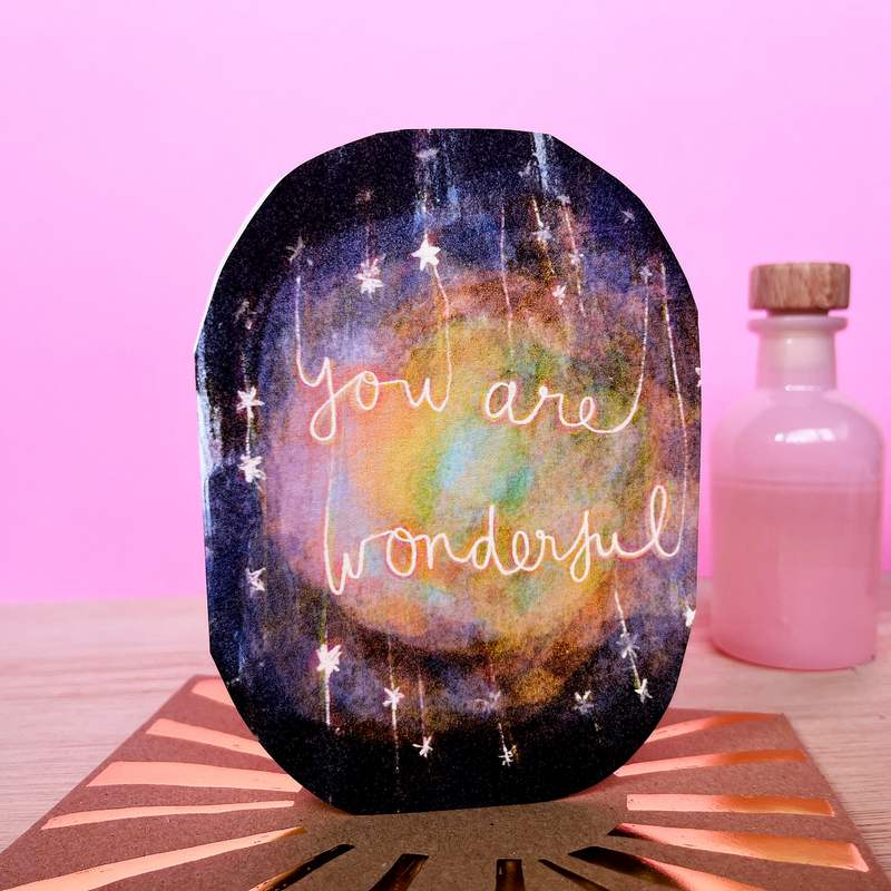 Laura Skilbeck You Are Wonderful Round Card