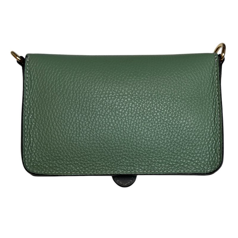 Leather Mini Handbag in Dusty Green rear