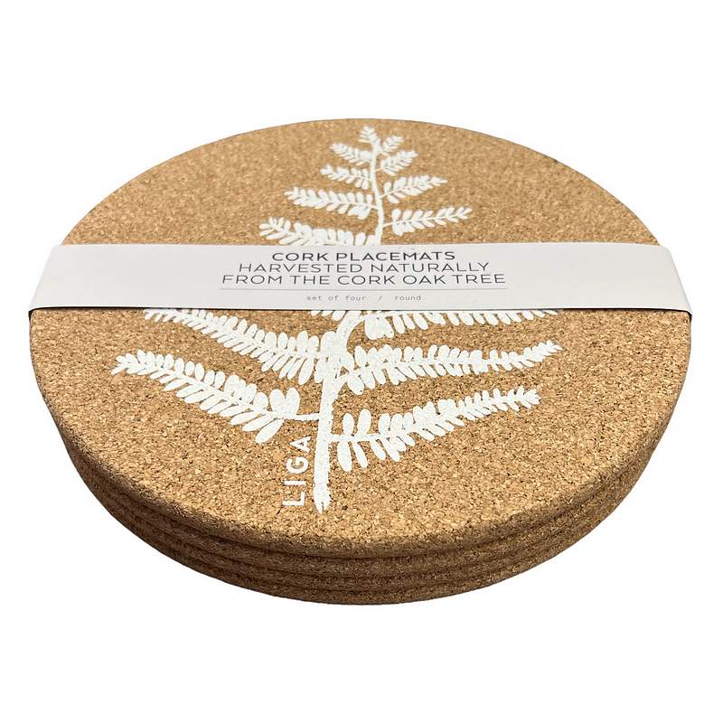 Liga Eco Living Cork Placemat Set Fern packaged