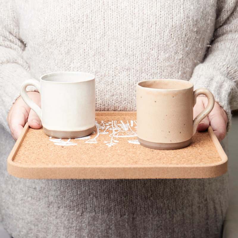 Liga Eco Living Eco Cork Tray Flowers Square CRK-SQR-TRY-FLO lifestyle