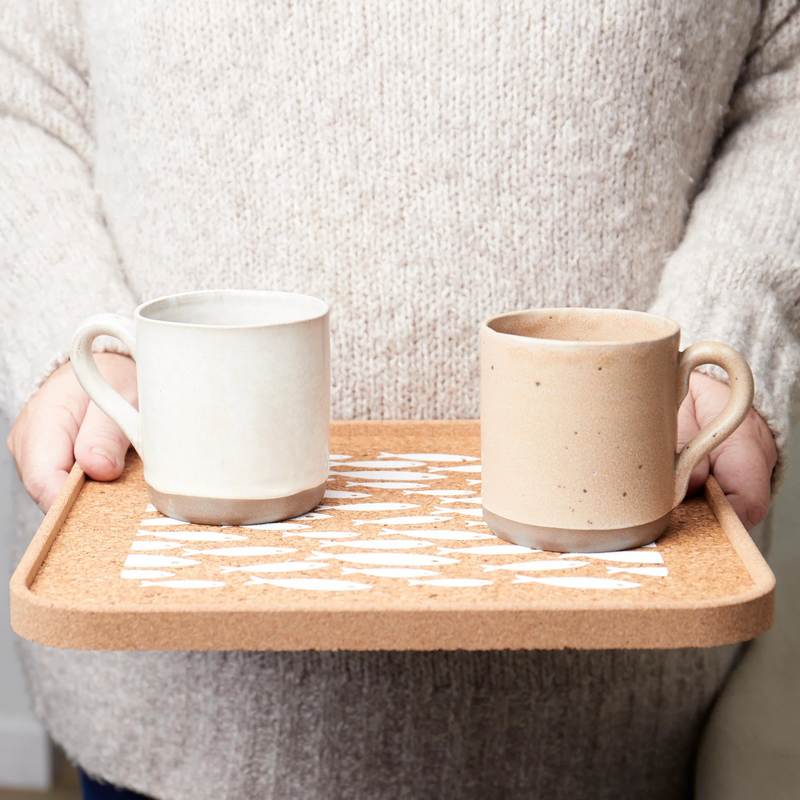 Liga Eco Living Eco Cork Tray White Fish Square CRK-SQR-TRY-FIS lifestyle
