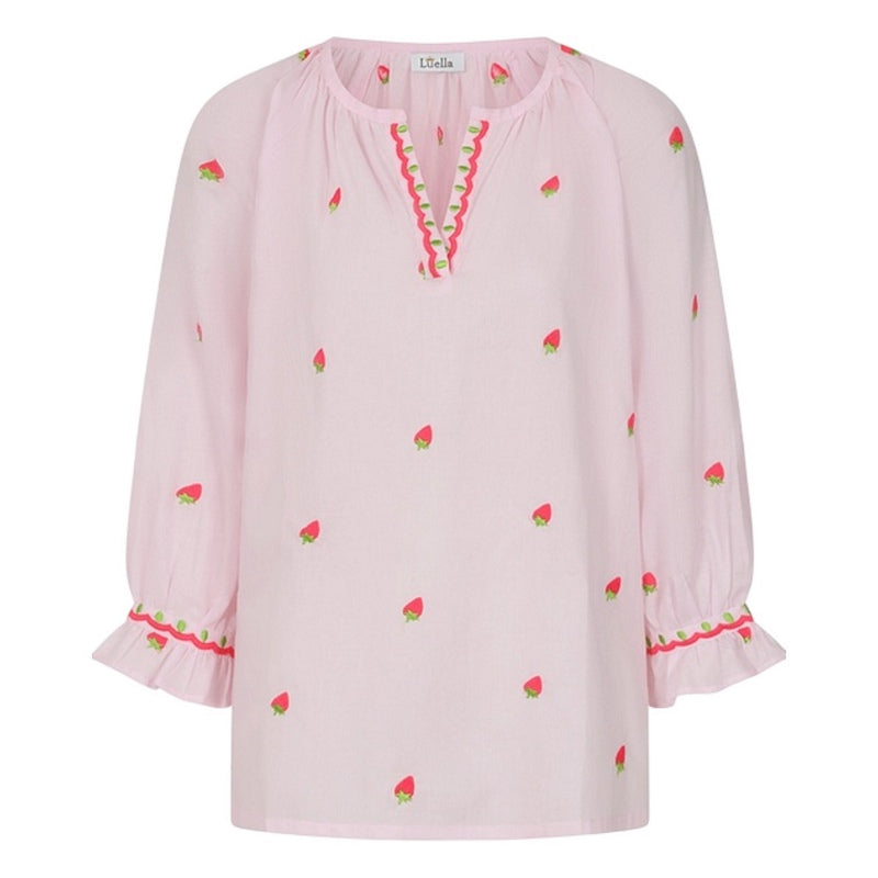 Luella Fashion Florento Cotton Top Embroidered Strawberries front