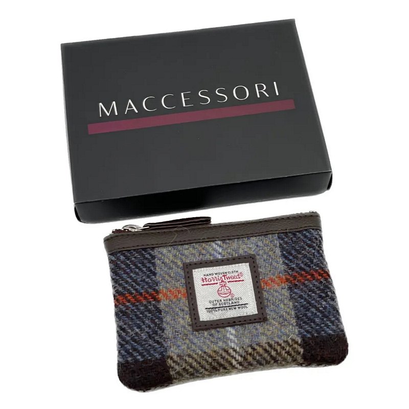 Maccessori Coin Purse Blue/Brown Check CB3028-TRT021 packaging