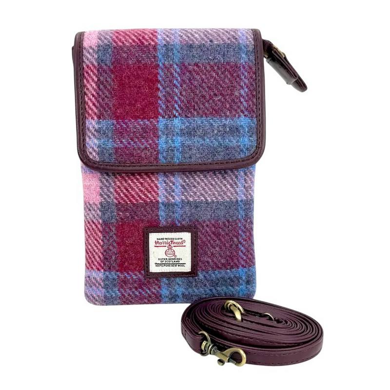 Maccessori Mini Cross Body Bag Pastel Pink Harris Tweed CB2201-TRT073 front