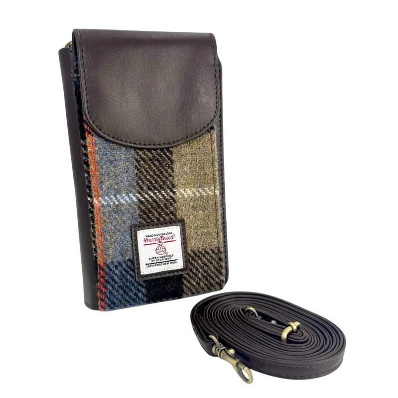 Maccessori Phone Purse Blue and Brown Check MAC2511 front