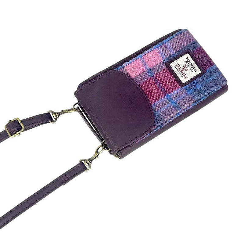 Maccessori Phone Purse Pastel Pink Harris Tweed MAC2511 with strap