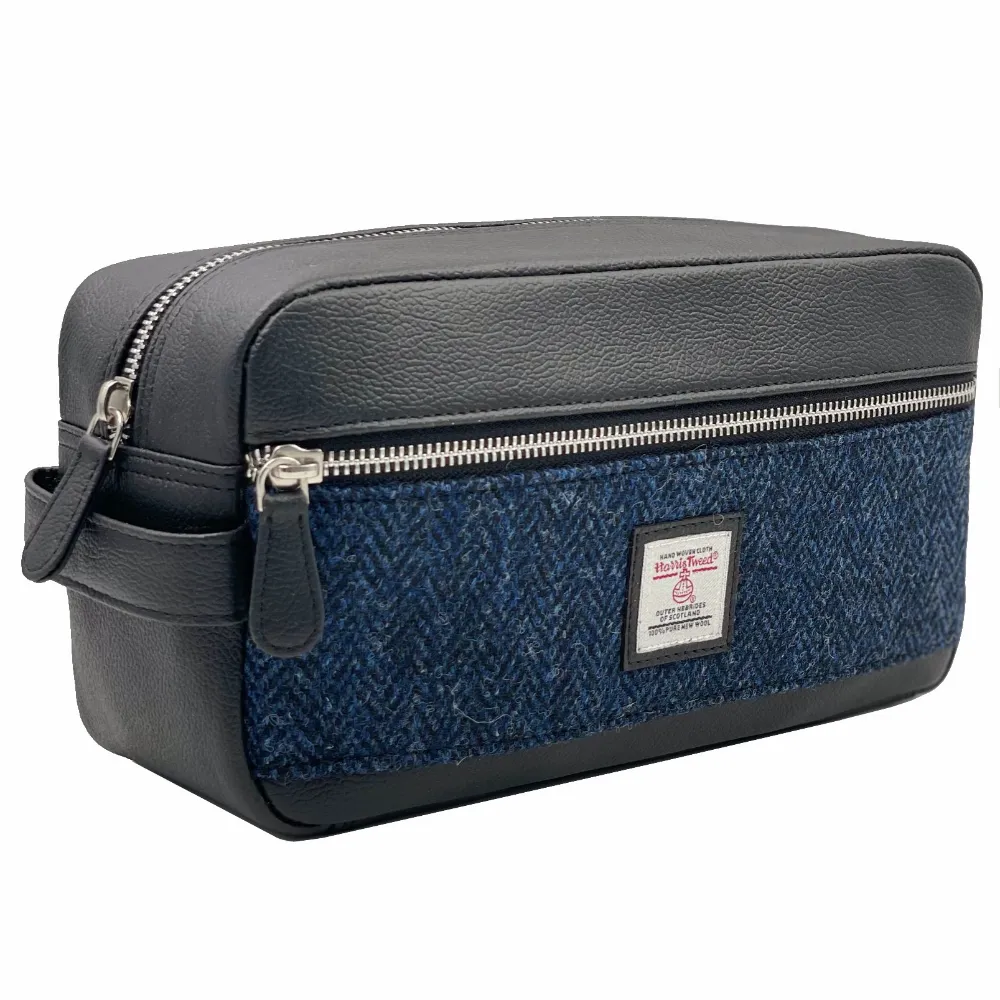 Maccessori Wash Bag Blue Tweed side