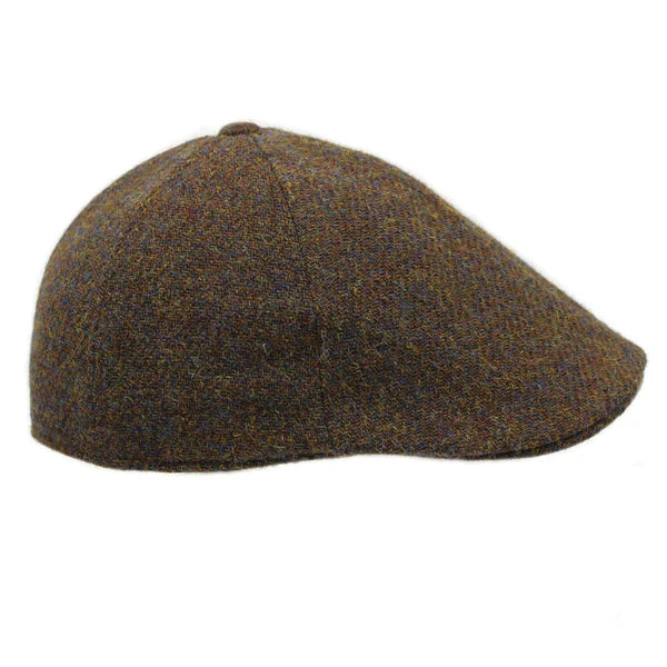 Duckbill Cap Mallaig Harris Tweed Brown Mix side