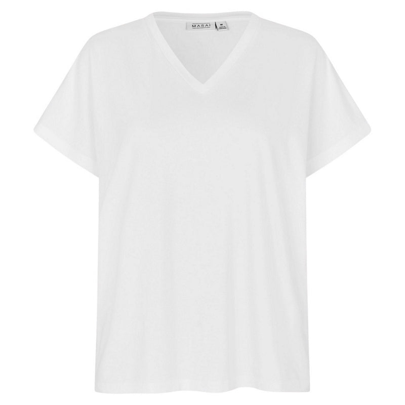 Masai Clothing Badu V-neck Top White 1011891-1000S front