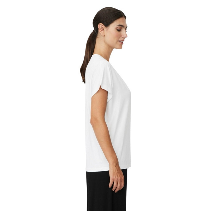 Masai Clothing Badu V-neck Top White 1011891-1000S on model side