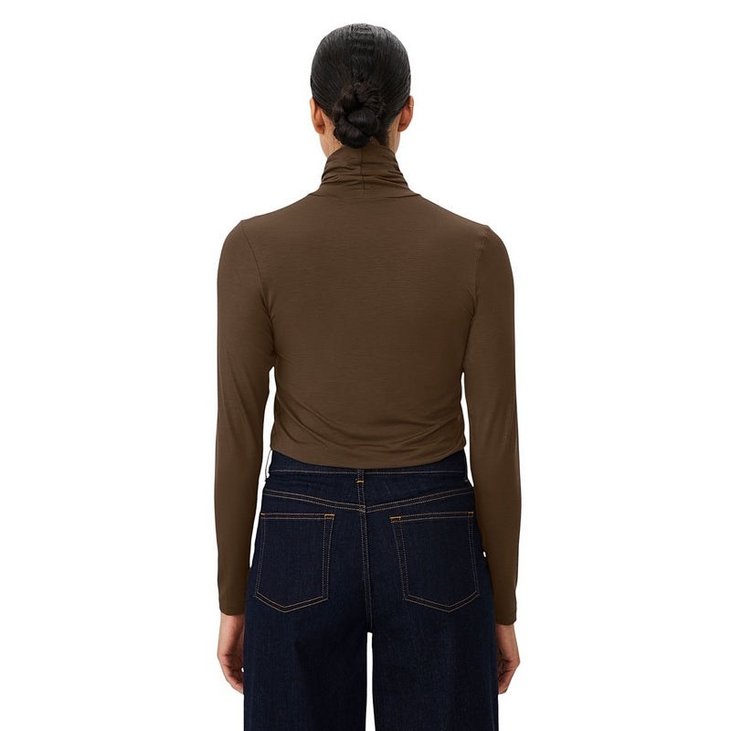 Masai Clothing Brooklyn Jersey Long-sleeved Top Slate Black 1011885-4116S on model rear
