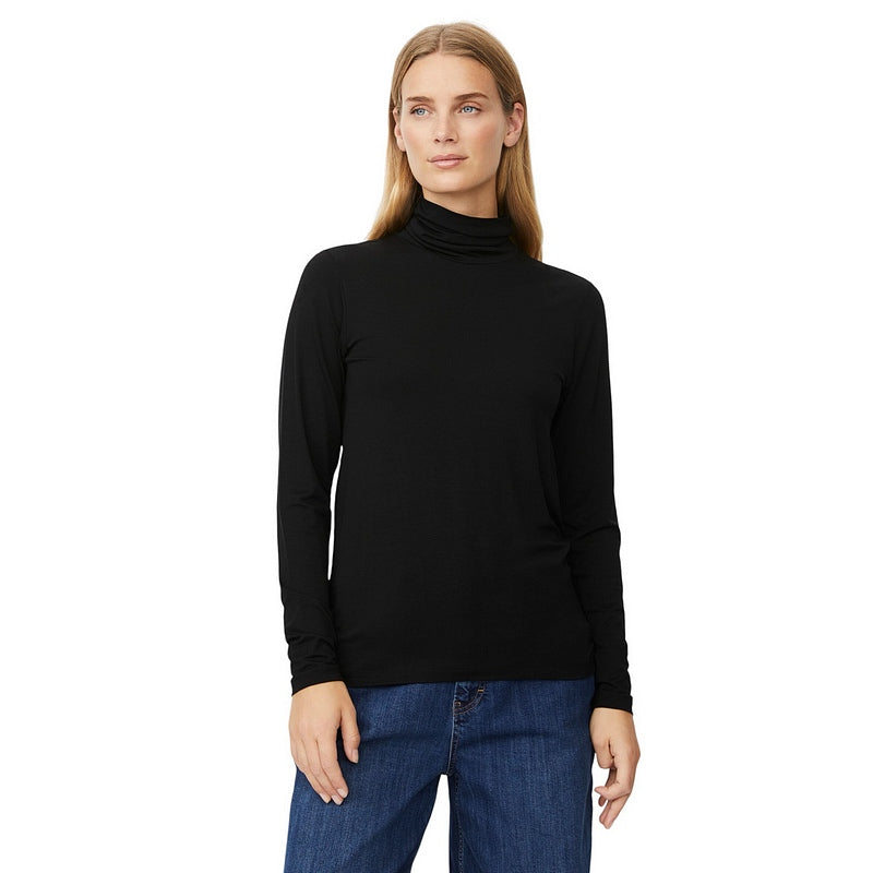 Masai Clothing Brooklyn Jersey Top in Black 1011885-0001S on model front