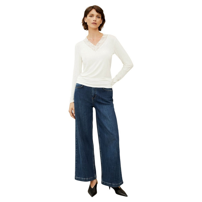Masai Clothing Dionius Shaped Top in Cream 1011870-1001S on model main