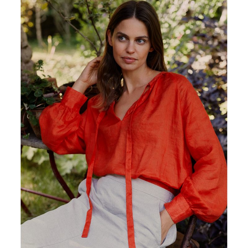 Masai Clothing Dortea Top Orange 1008622-5038S on model lifestyle