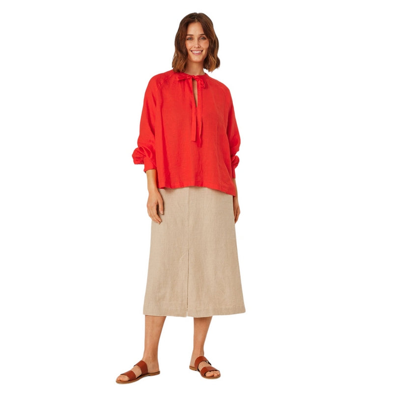 Masai Clothing Dortea Top Orange 1008622-5038S on model full-length