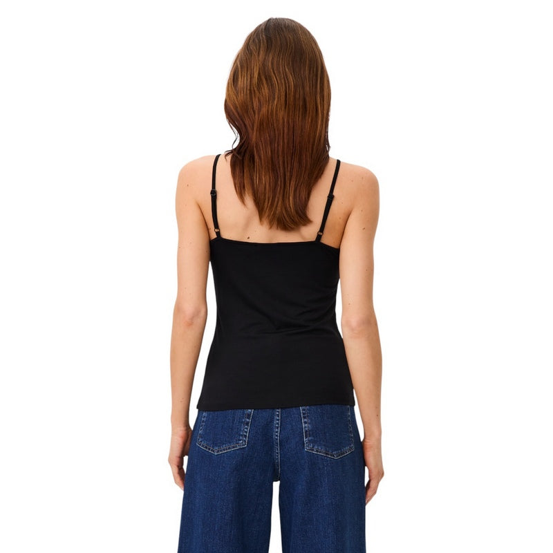 Masai Clothing Elmira Shaped Top Black 1011871-0001S on model rear