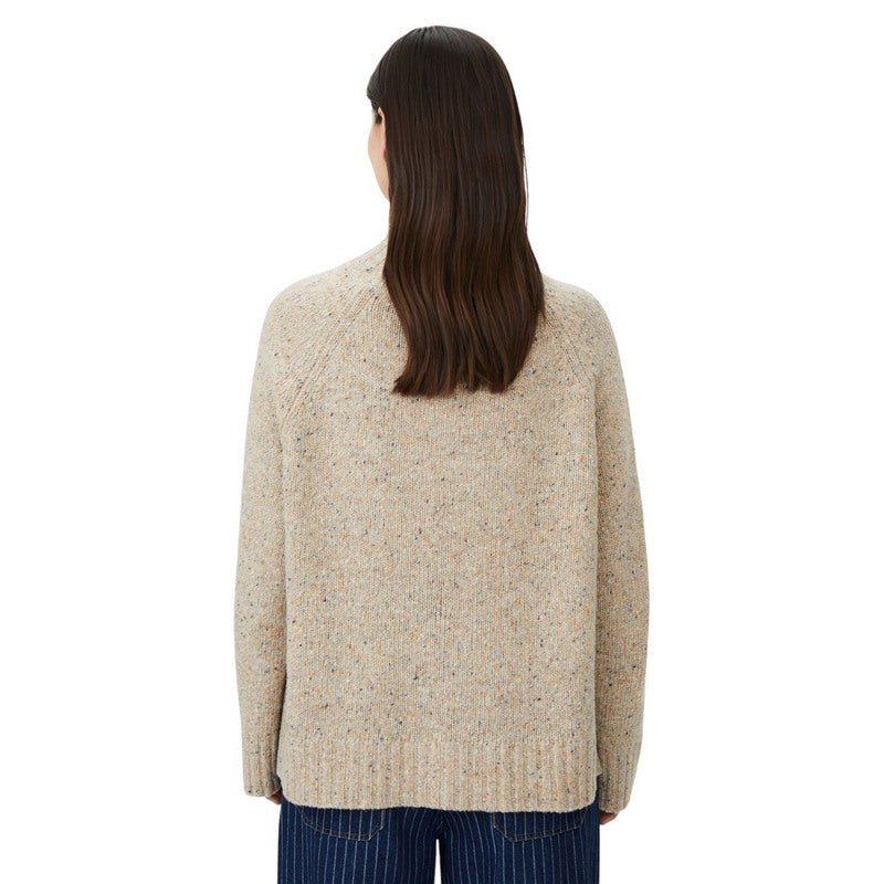 Masai Clothing Fenoria Loose Knit Crofter Jumper Plaza Taupe 1011146-4080S on model rear