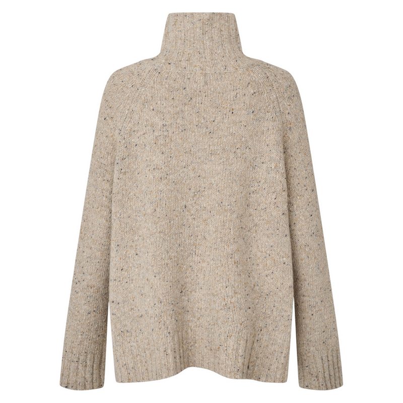 Masai Clothing Fenoria Loose Knit Crofter Jumper Plaza Taupe 1011146-4080S rear