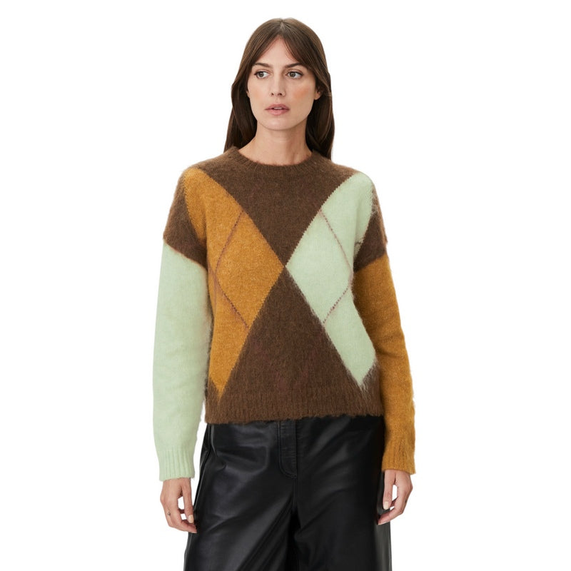 Masai Clothing Finley Mohair Blend Knitted Jumper Slate Black 1012826-4116P on model front
