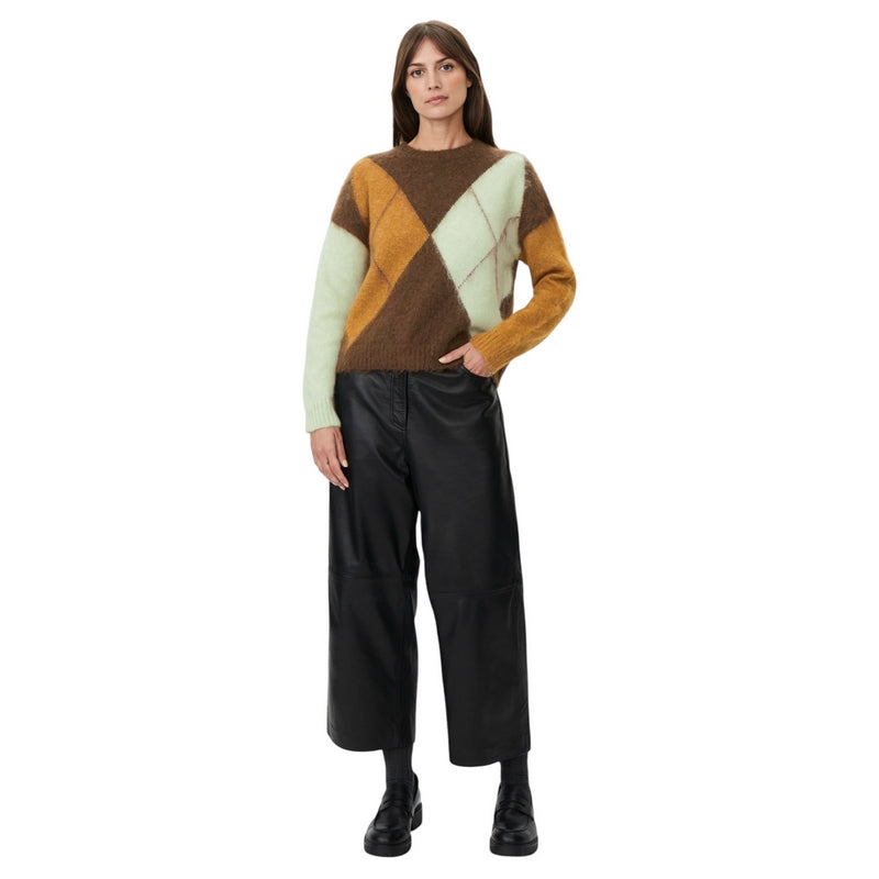 Masai Clothing Finley Mohair Blend Knitted Jumper Slate Black 1012826-4116P on model full-length