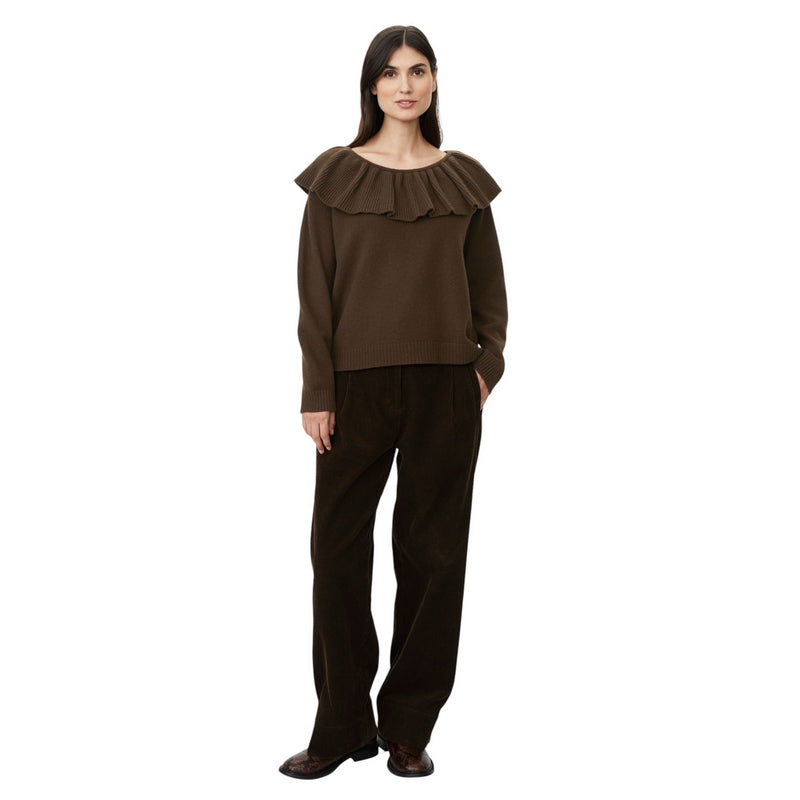 Masai Clothing Florie Knitted Wool Jumper Slate Black 1012816-4116S on model full-length
