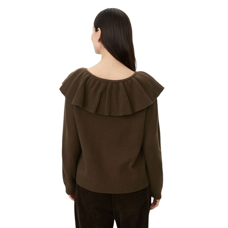 Masai Clothing Florie Knitted Wool Jumper Slate Black 1012816-4116S on model rear