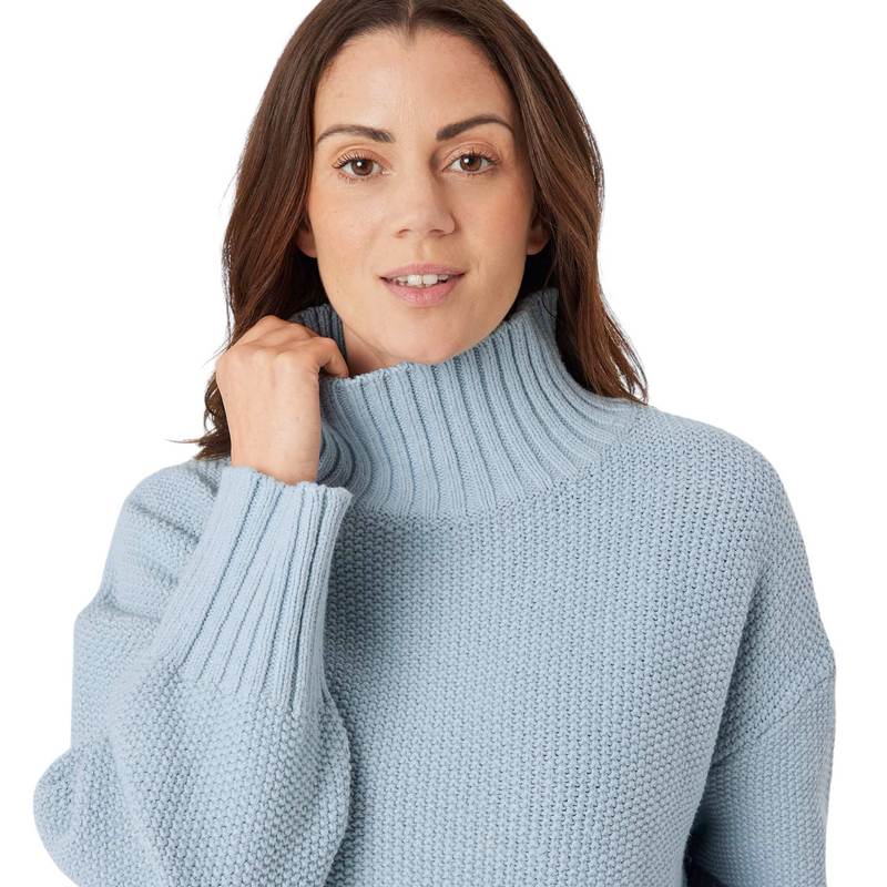 Masai Clothing Frydah Cotton Mix Jumper Blue Fog 1009471-2008S on model close-up