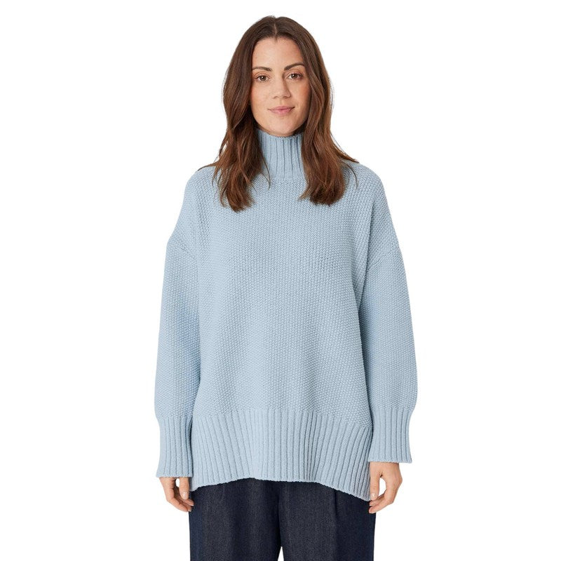 Masai Clothing Frydah Cotton Mix Jumper Blue Fog 1009471-2008S on model front