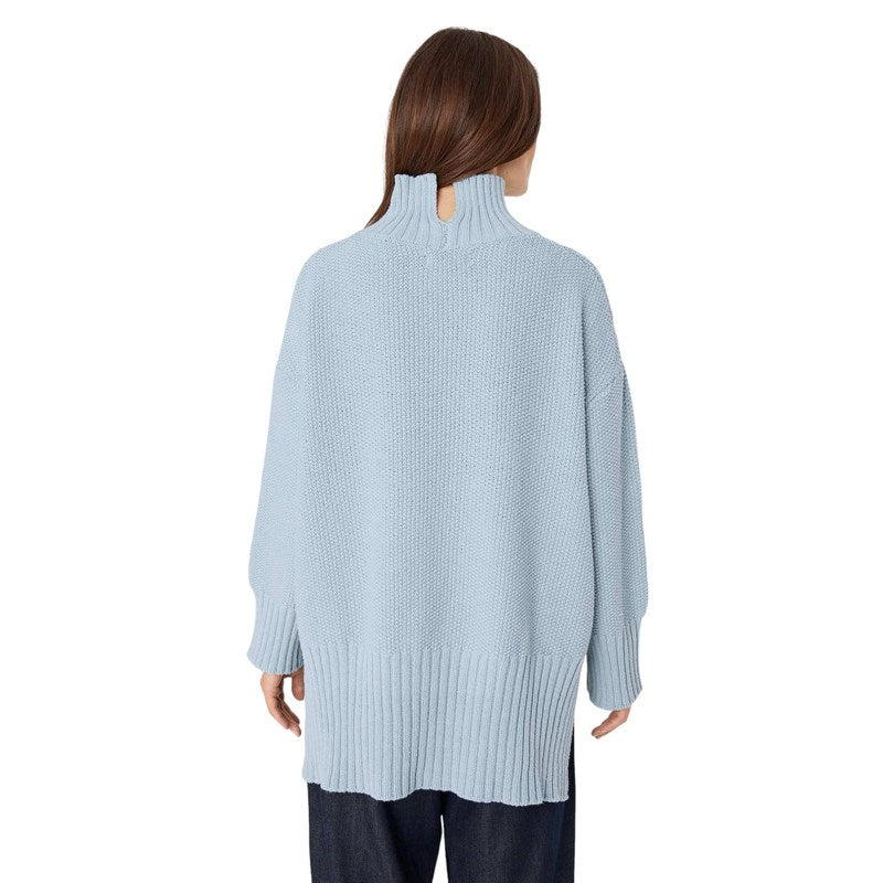 Masai Clothing Frydah Cotton Mix Jumper Blue Fog 1009471-2008S on model rear