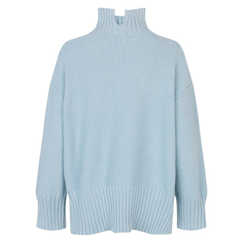 Masai Clothing Frydah Cotton Mix Jumper Blue Fog 1009471-2008S rear