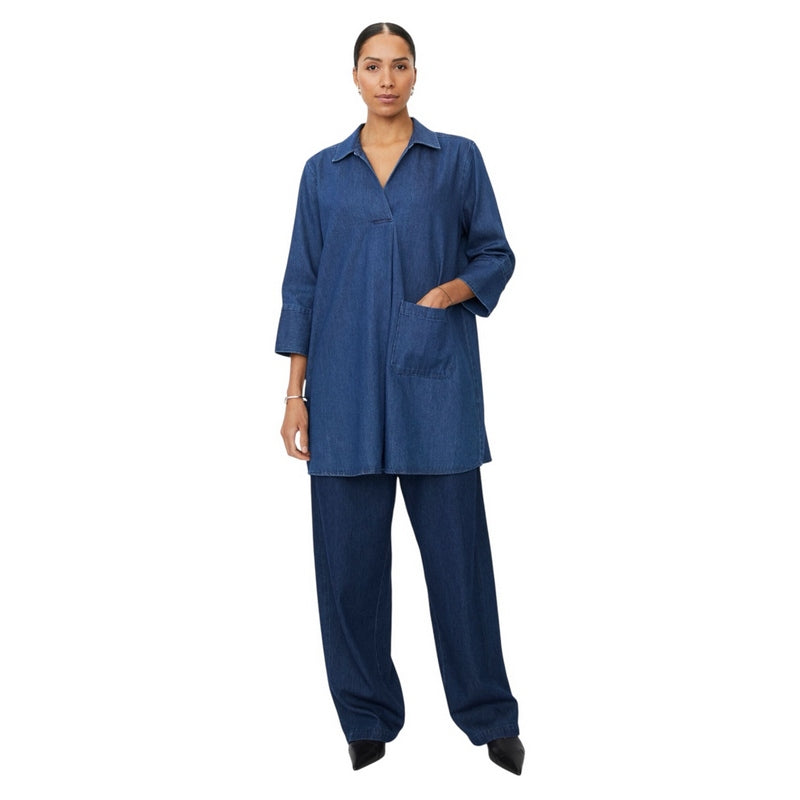 Masai Clothing Gisobela Tunic Dark Denim 1011966-2105S on model main