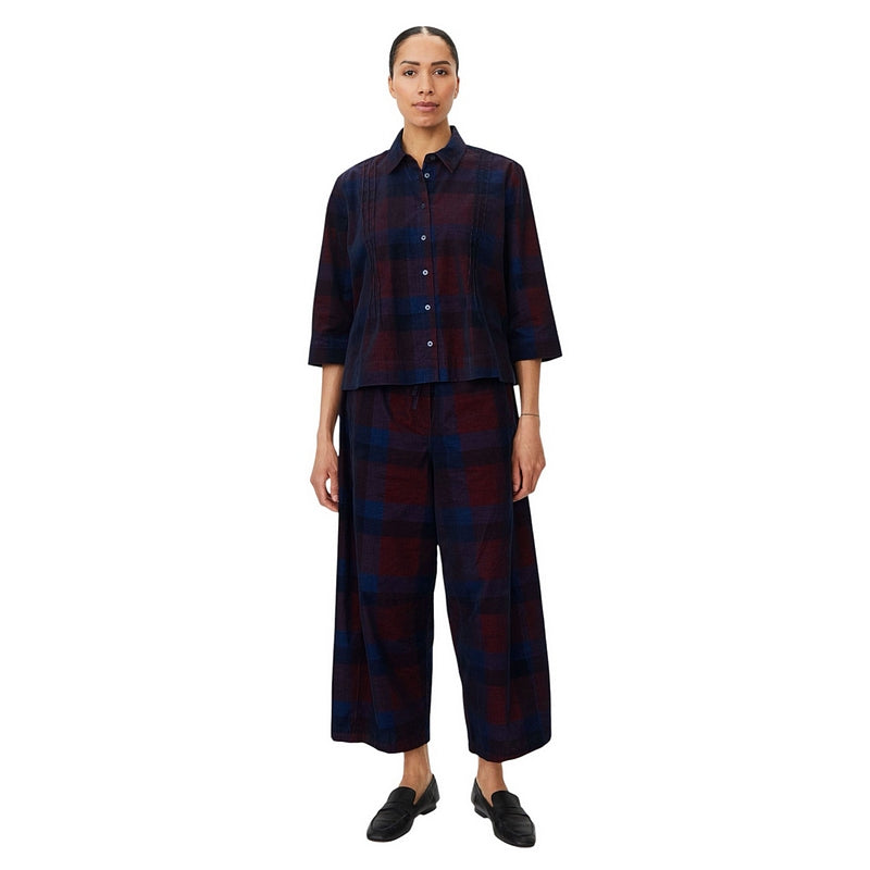 Masai Clothing Ibilisan Shirt Dress Blue Check 1012918-2084P on model main