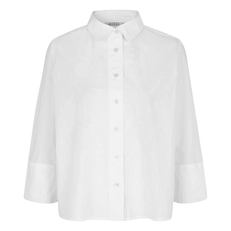 Masai Clothing Ilonka Poplin Shirt White 1011883-1000S front