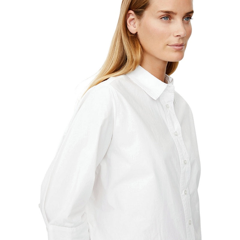 Masai Clothing Ilonka Poplin Shirt White 1011883-1000S on model close-up