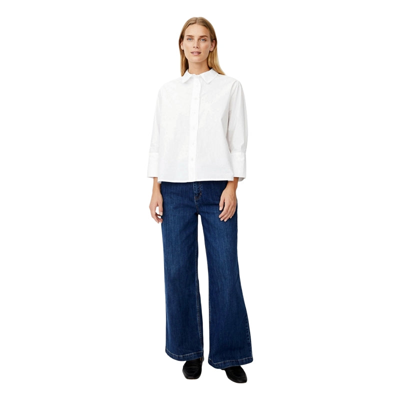 Masai Clothing Ilonka Poplin Shirt White 1011883-1000S on model main