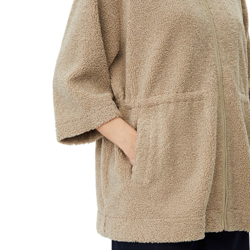Masai Clothing Jadirina Teddy Fleece Plaza Taupe 1012771-4080S on model close-up