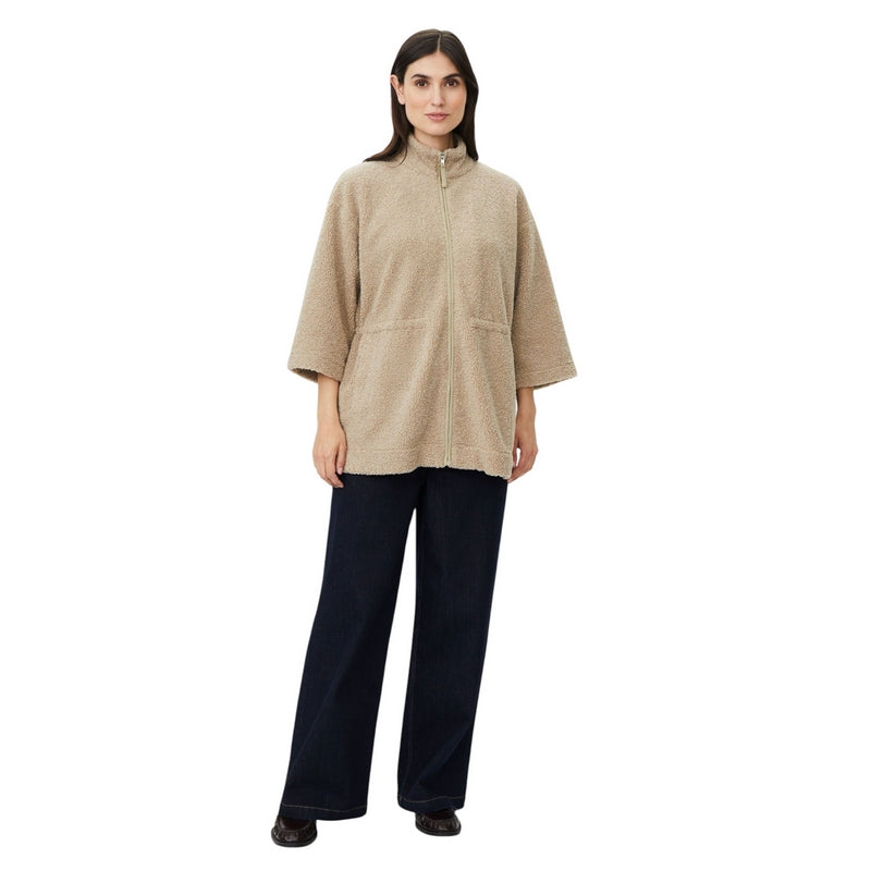 Masai Clothing Jadirina Teddy Fleece Plaza Taupe 1012771-4080S on model full-length