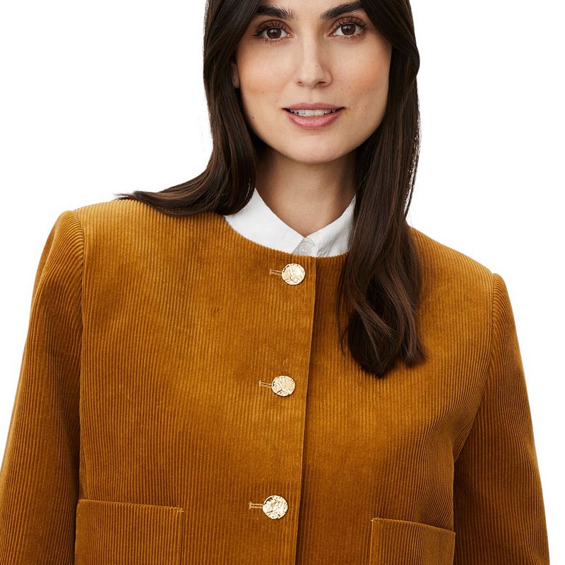 Masai Clothing Janrya Classic Corduroy Jacket Medal Bronze 1012917-4114S on model close-up