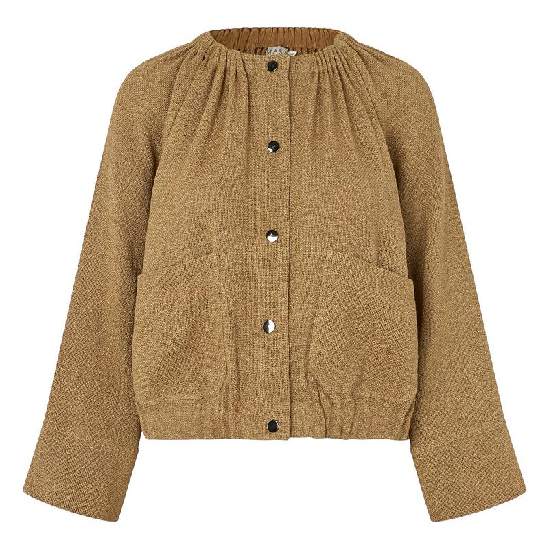 Masai Clothing Jisella Boucle Jacket Petrified Oak 1013024-4101S front