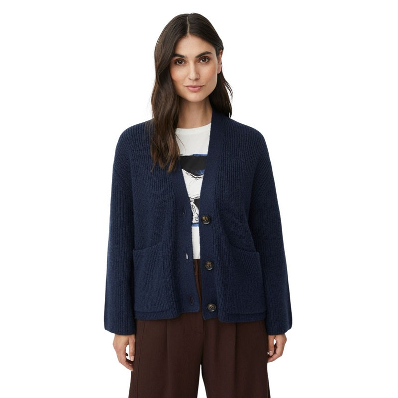 Masai Clothing Lexie Cardigan Navy Blazer 1011124-2002S on model 1 front