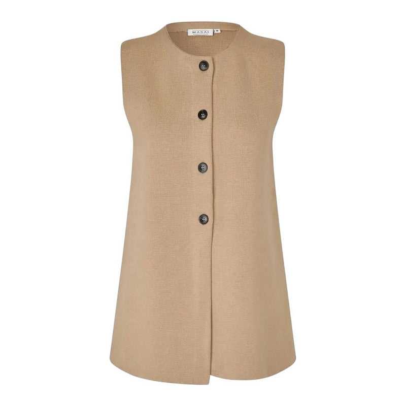Masai Clothing Linbine Knit Cotton Cardigan Incense 1012103-4102S ofront