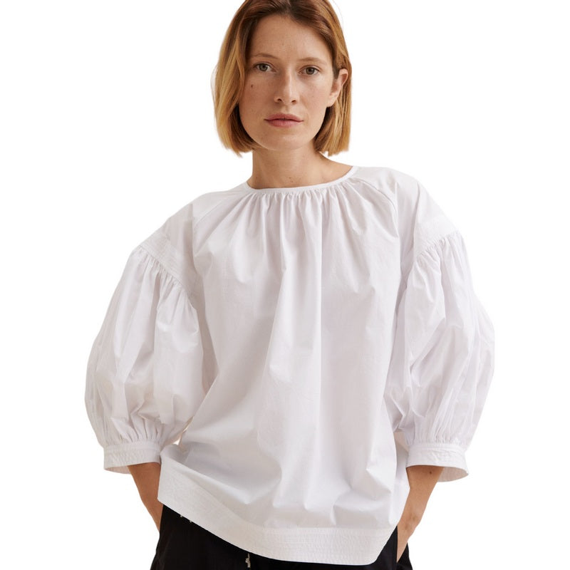 Masai Clothing Ma Dorita Oversize Top in White 1007821-1000S on model front