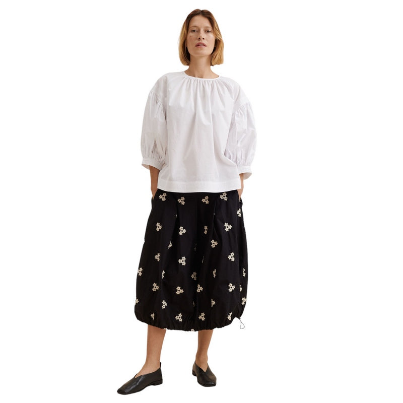Masai Clothing Ma Dorita Oversize Top in White 1007821-1000S on model full-length