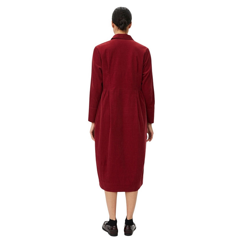 Masai Clothing Nayo Baby Corduroy Dress Tibetan Red 1013137-5055S on model rear